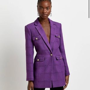 NWT Purple River Island Tailored Boucle Blazer